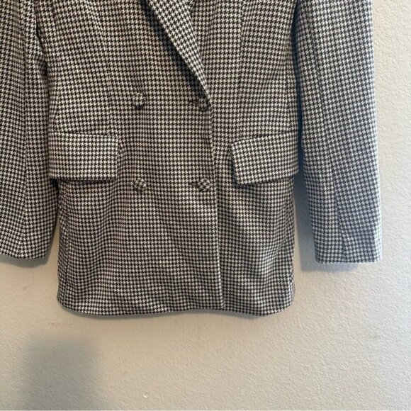 Shein Bae Black and Ivory Houndstooth Oversized Women's Blazer Size Small - Picture 3 of 8